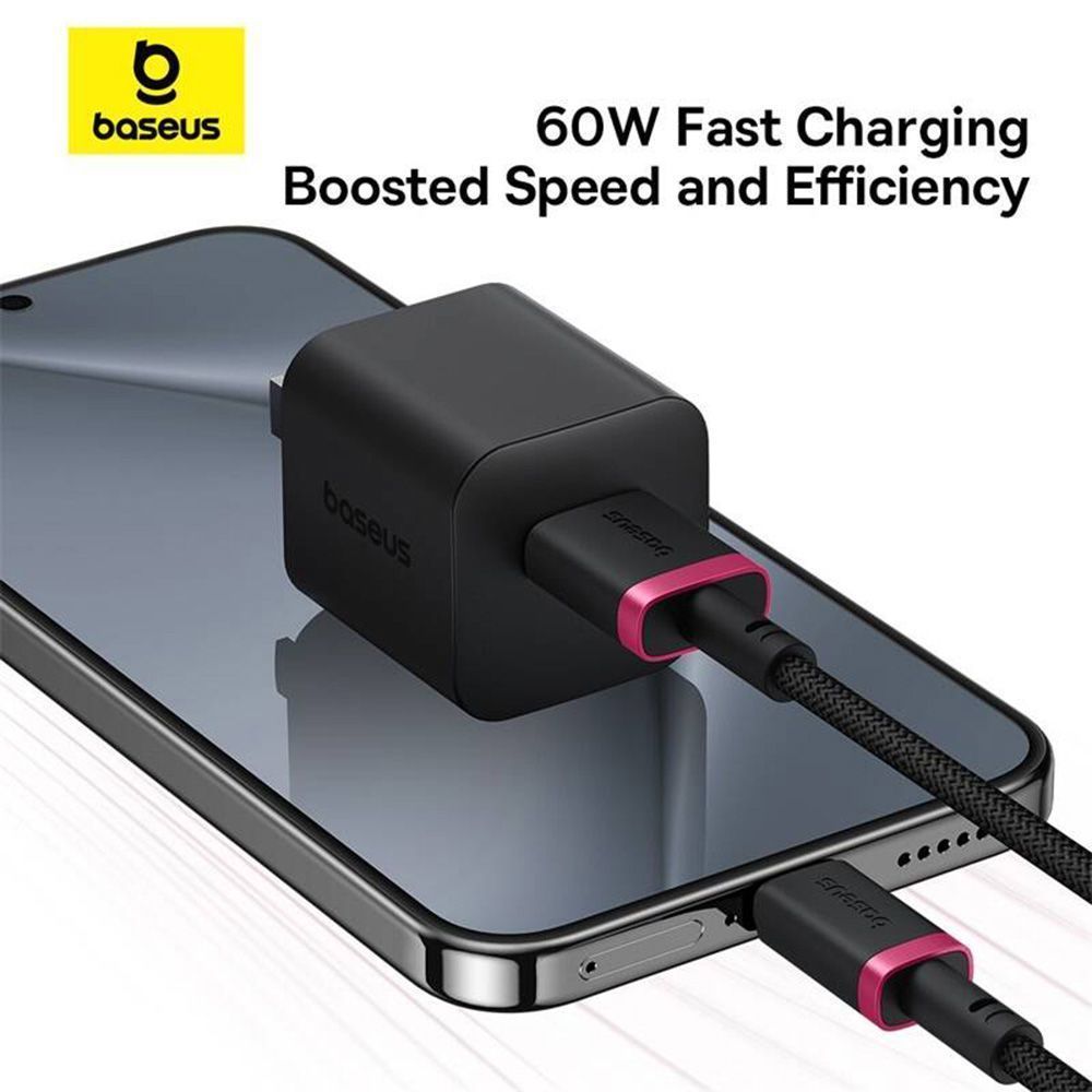 Καλώδιο Baseus Dura Braided USB-A / Type C 60W 2m Μαύρο / Κόκκινο