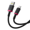 Καλώδιο Baseus Dura Braided USB-A / Type C 60W 1m Μαύρο / Κόκκινο