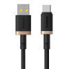 Καλώδιο Baseus Dura Braided USB-A / Type C 60W 1m Μαύρο / Χρυσό