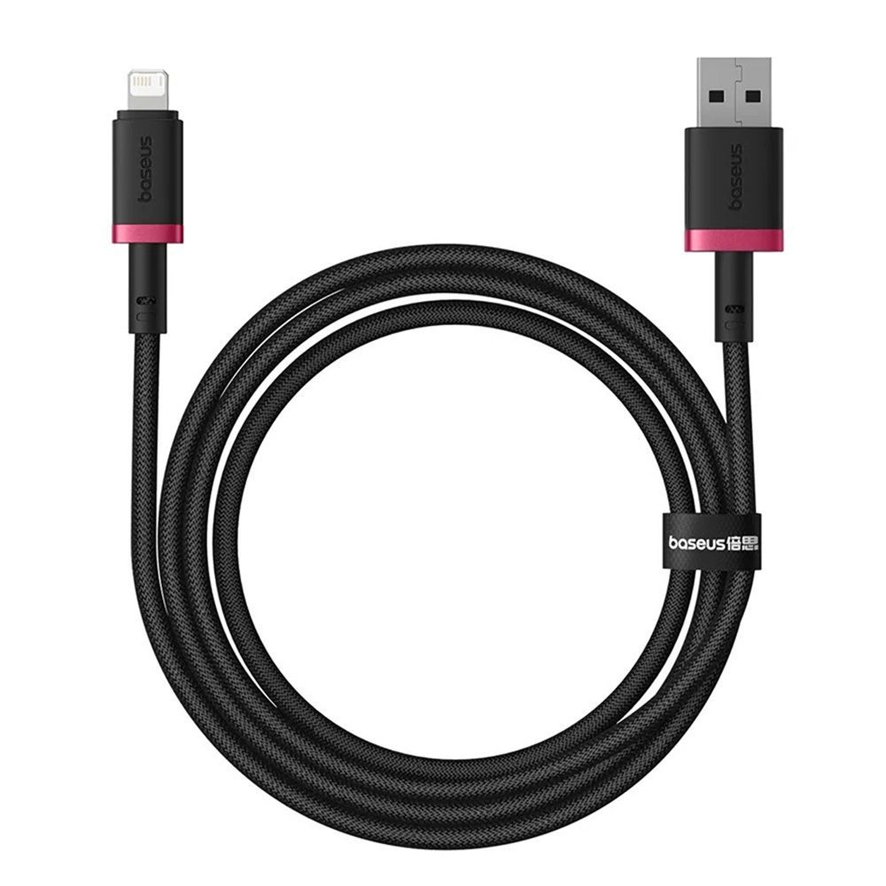 Καλώδιο Baseus Dura Braided USB-A / Lightning 2.4A 1m Μαύρο / Κόκκινο
