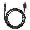 Καλώδιο Baseus Dura Braided USB-A / Lightning 2.4A 1m Μαύρο / Κόκκινο