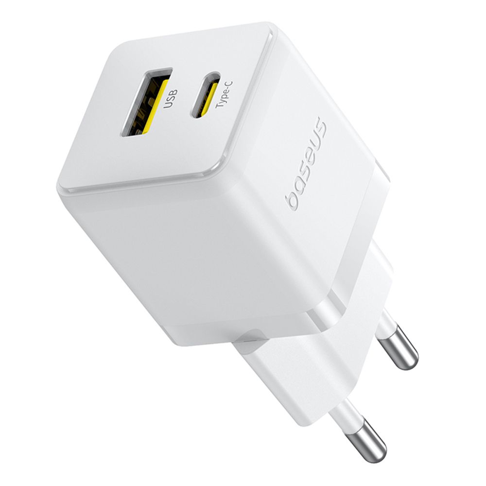 Φορτιστής Baseus Palm Wall Charger USB-A / USB-C 30W καλώδιο Type C 1m Λευκό