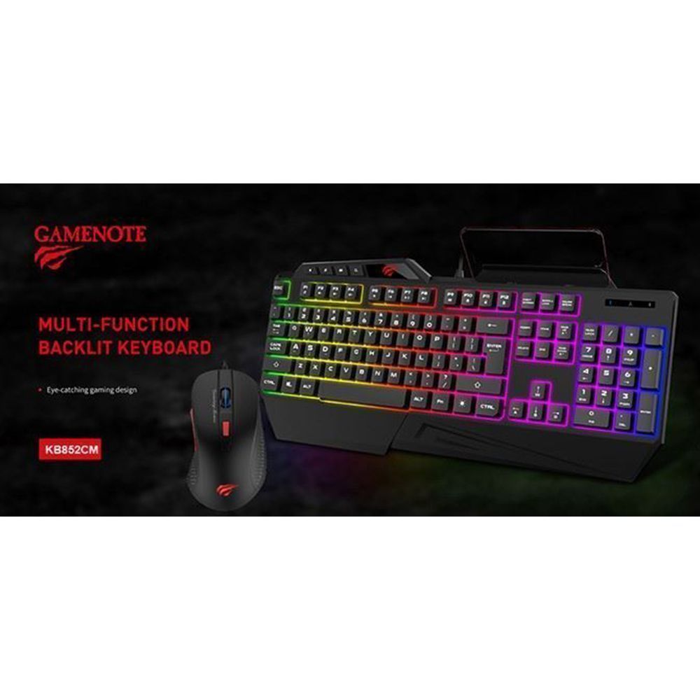 Havit KB852CM Set Σετ Gaming Πληκτρολόγιο με RGB φωτισμό & Ποντίκι (Αγγλικό US)
