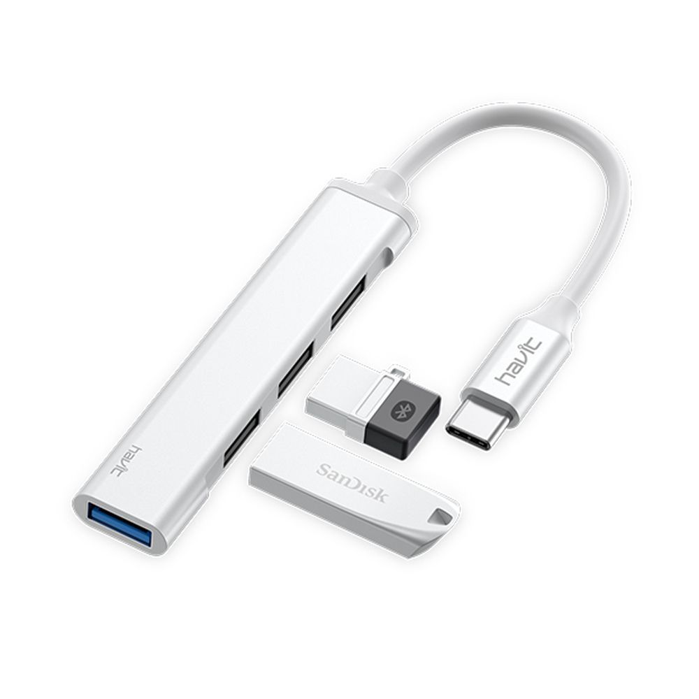 Havit HB41 Hub USB-C σε 4 USB-A Ασημί
