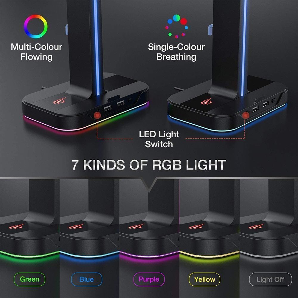 Gaming Βάση Ακουστικών Havit TH650 RGB Μαύρο