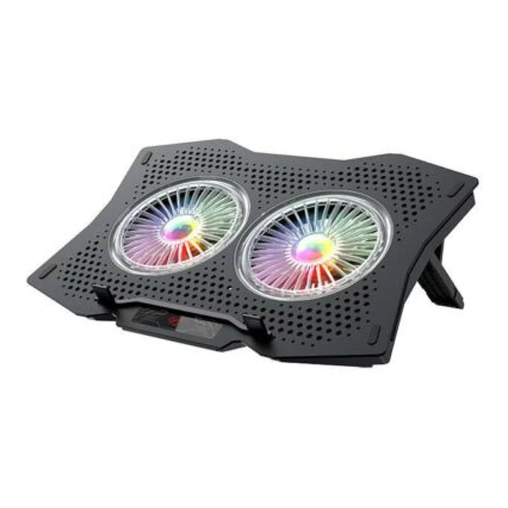 Havit F2072 Cooling Pad για Laptop εώς 17" με 2 Ανεμιστήρες και Φωτισμό Μαύρο