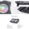 Havit F2072 Cooling Pad για Laptop εώς 17" με 2 Ανεμιστήρες και Φωτισμό Μαύρο