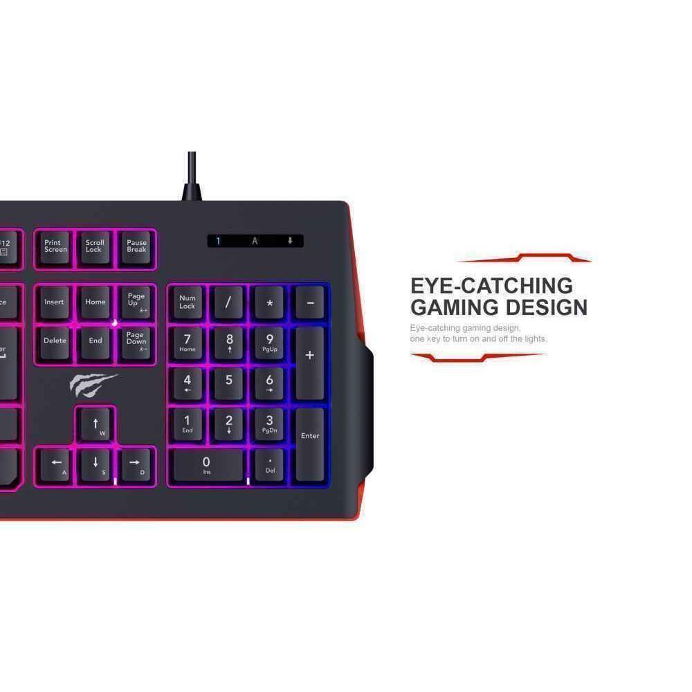 Gaming πληκτρολόγιο Havit KB866L (Αγγλικό US) Μαύρο