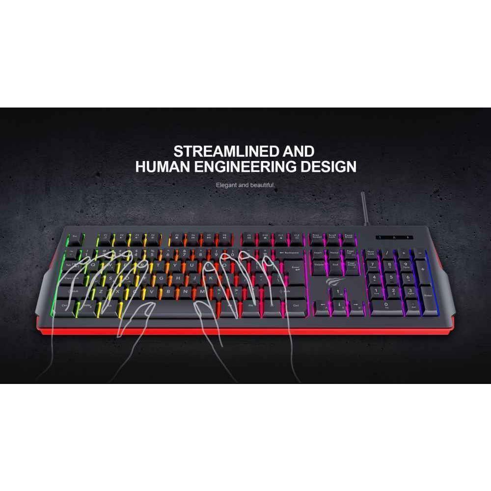 Gaming πληκτρολόγιο Havit KB866L (Αγγλικό US) Μαύρο
