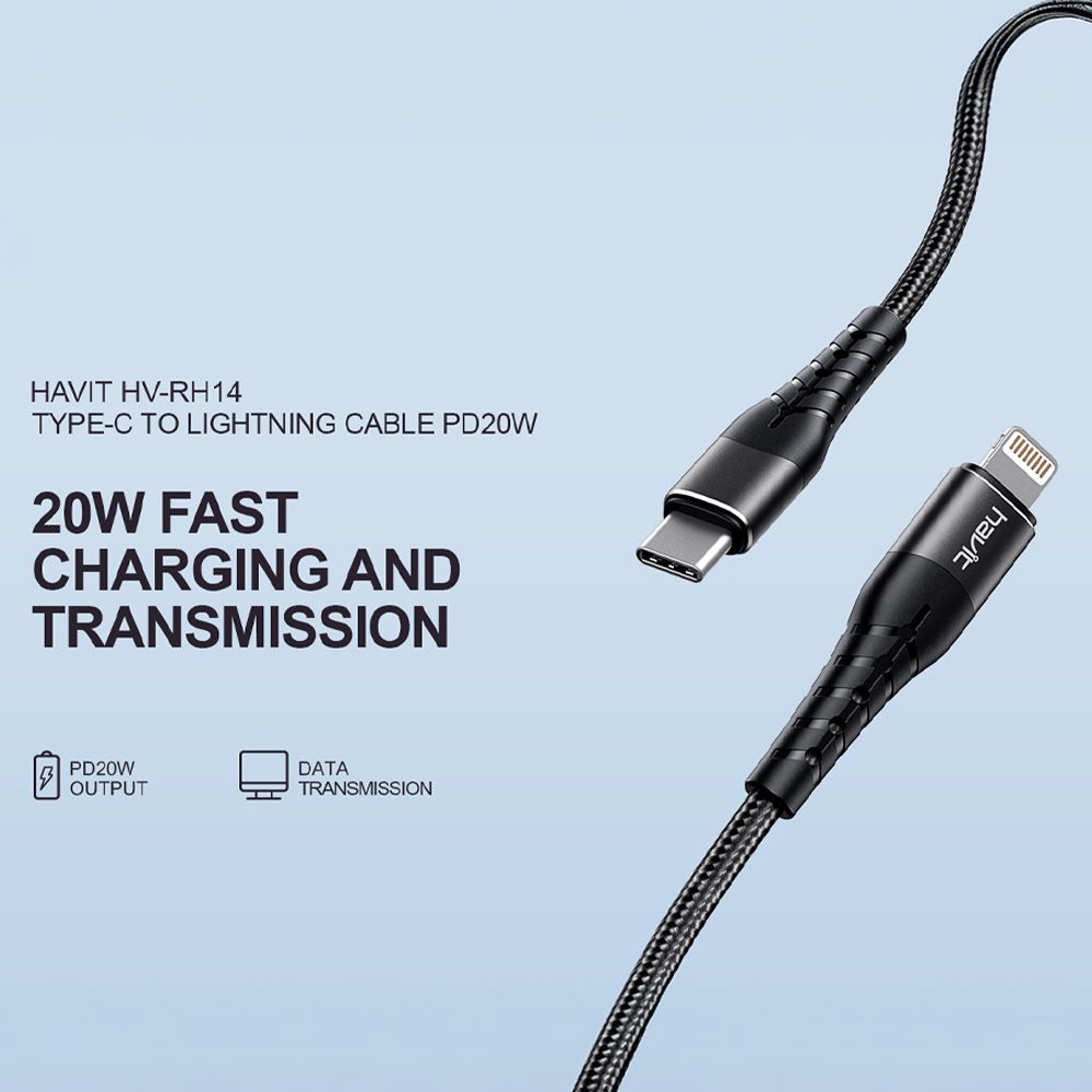 Καλώδιο Havit HV-RH14 Type-C σε Lightning 20W 1.2m Μαύρο