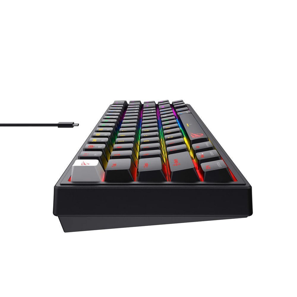 Gaming Μηχανικό Πληκτρολόγιο 60% Havit KB874L  με Custom διακόπτες και RGB φωτισμό (Αγγλικό US) Μαύρο