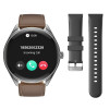 Smartwatch HOCO Y22 Brown Leather Strap Μαύρο