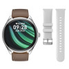 Smartwatch HOCO Y22 Brown Leather Strap Ασημί