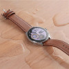 Smartwatch HOCO Y22 Brown Leather Strap Ασημί