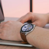 Smartwatch HOCO Y22 Brown Leather Strap Ασημί