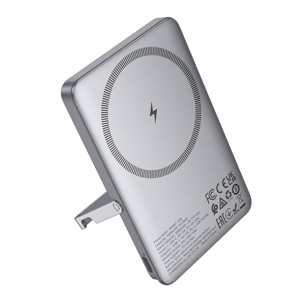 Ασύρματο Μαγνητικό Powerbank Hoco Q36 Sunlight 5000mAh με stand 20W PD Γκρι