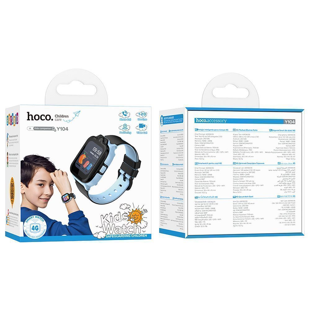 Παιδικό Ρολόι Smartwatch Hoco Y104 GPS|LBS|WiFi|4G Μπλέ
