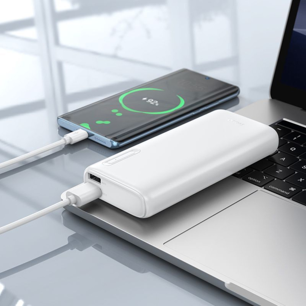Powerbank Hoco J158A Runner 10000mAh με 2 Θύρες USB-A Λευκό