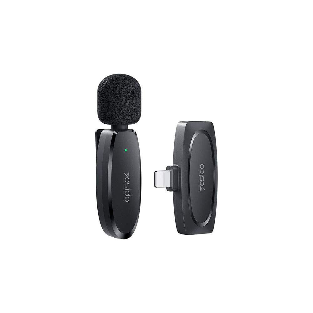 Yesido Ασύρματο Μικρόφωνο Πέτου KR12 1-σε-1 Lightning με Ai Noise Reduction Μαύρο