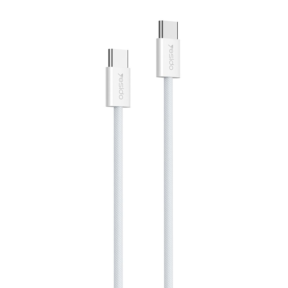 Καλώδιο Yesido CA163 Braided Type-C σε Type-C 60W 1.2m Λευκό