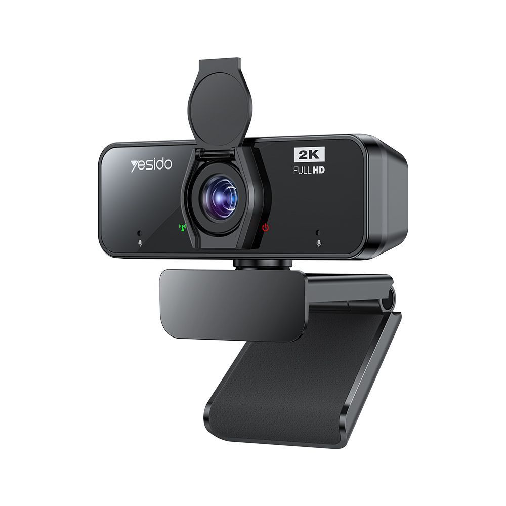 Yesido KM14 USB Webcam 2K 30FPS με Μικρόφωνο και Κάλυμμα Μαύρο