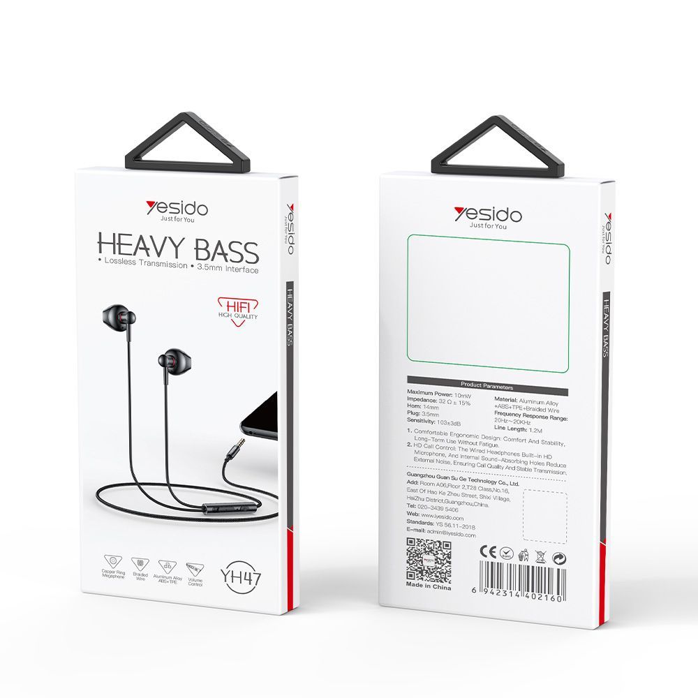 Ακουστικά Yesido Heavy Bass YH47 Jack 3,5mm Μαύρο