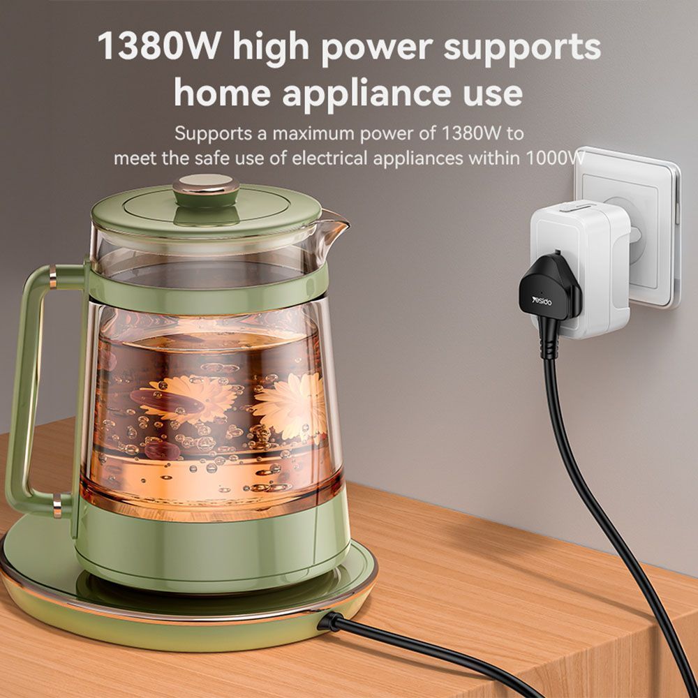 Universal Αντάπτορας Πρίζας Yesido MC32 1380W AU/US/EU/UK Λευκό