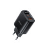 Φορτιστής Yesido YC68 USB-A + Type-C 20W PD Digital Display Μαύρο