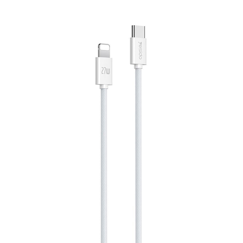Καλώδιο Yesido CA170 Braided Type-C σε Lightning 27W 1.2m Λευκό