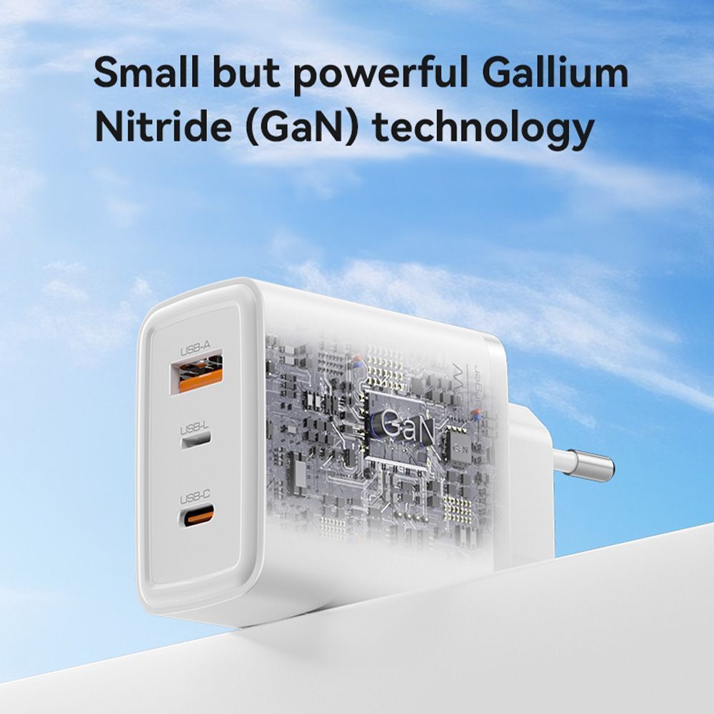 Φορτιστής Yesido YC70 65W USB-A / USB-L / USB-C και καλώδιο USB-C - Lightning PD Λευκό