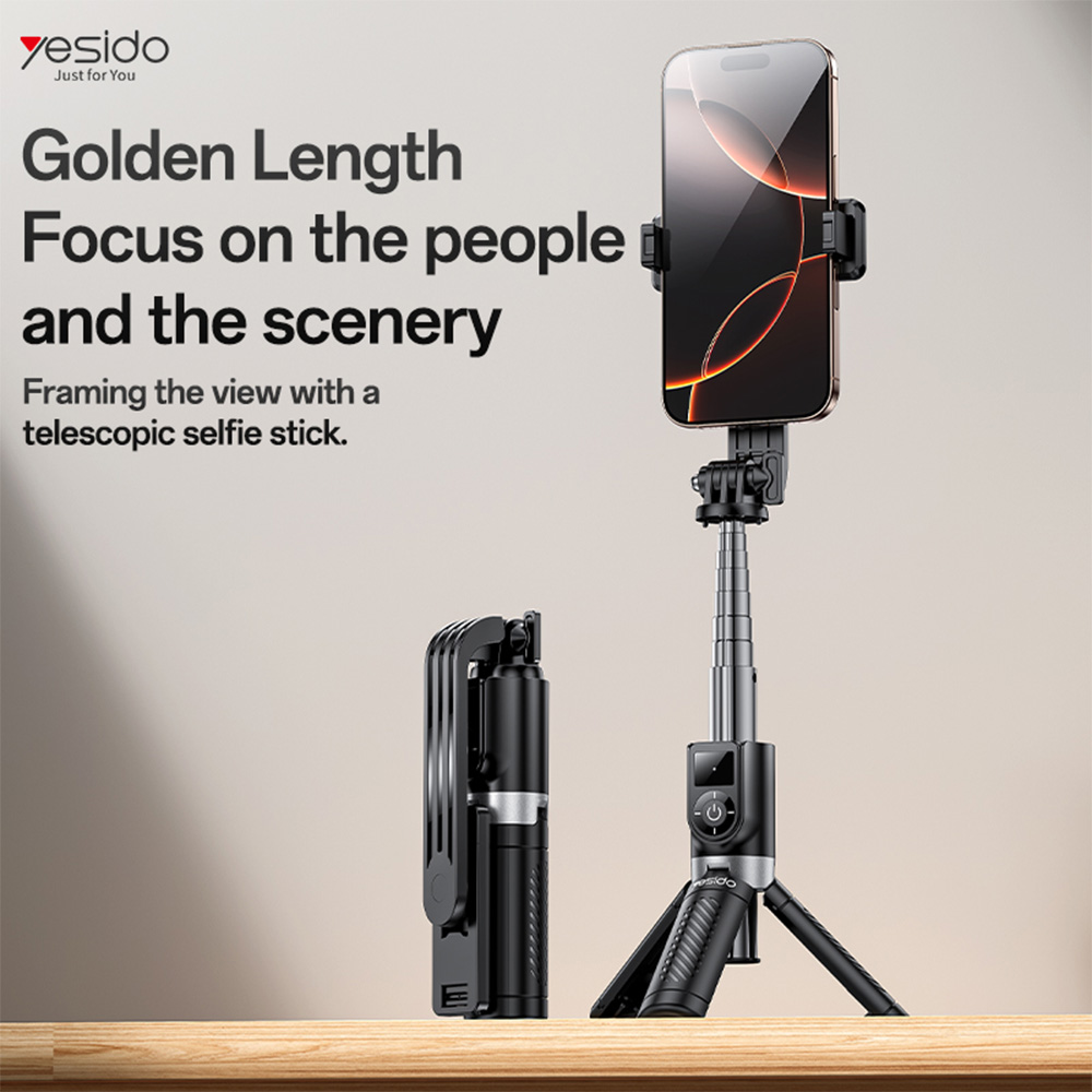 Yesido SF22 Mini Selfie Stick με Bluetooth για κινητό Μαύρο