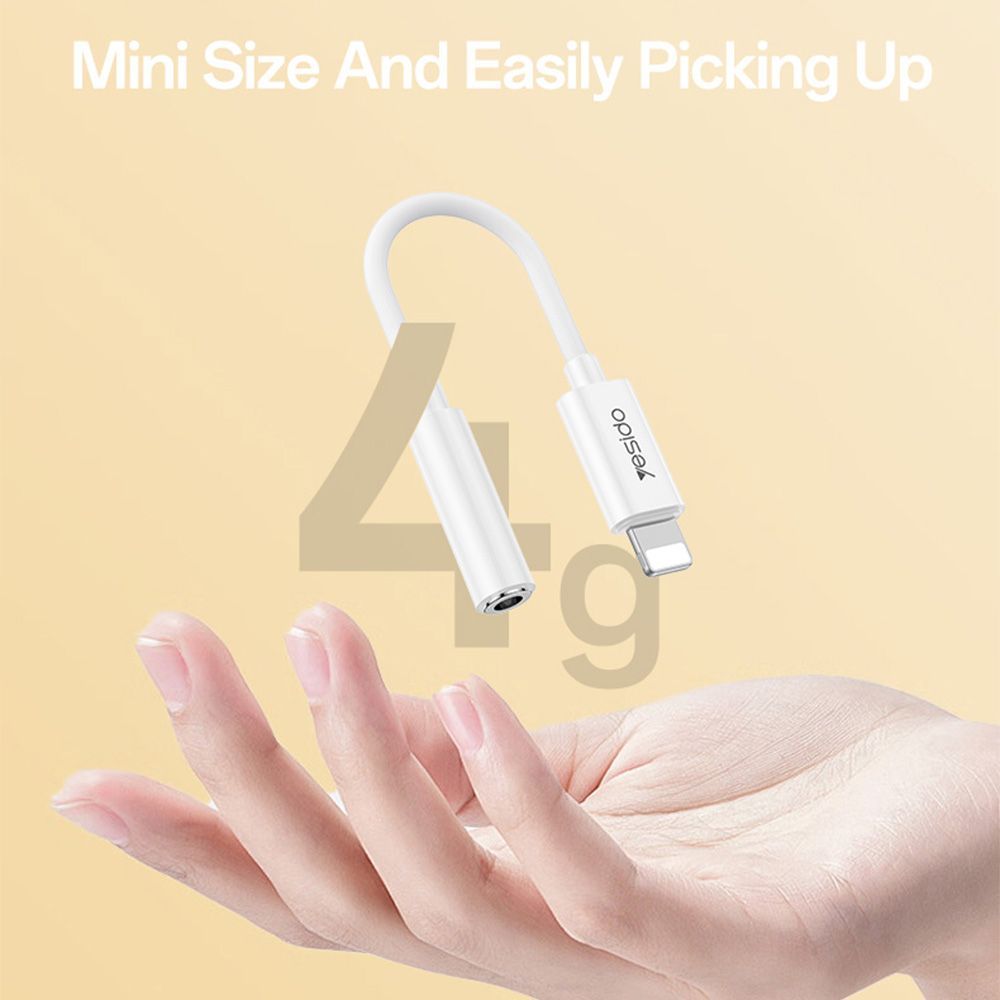 Yesido YAU44 Αντάπτορας Ήχου Lightning σε 3.5mm Jack Λευκό