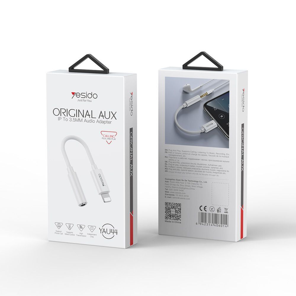 Yesido YAU44 Αντάπτορας Ήχου Lightning σε 3.5mm Jack Λευκό