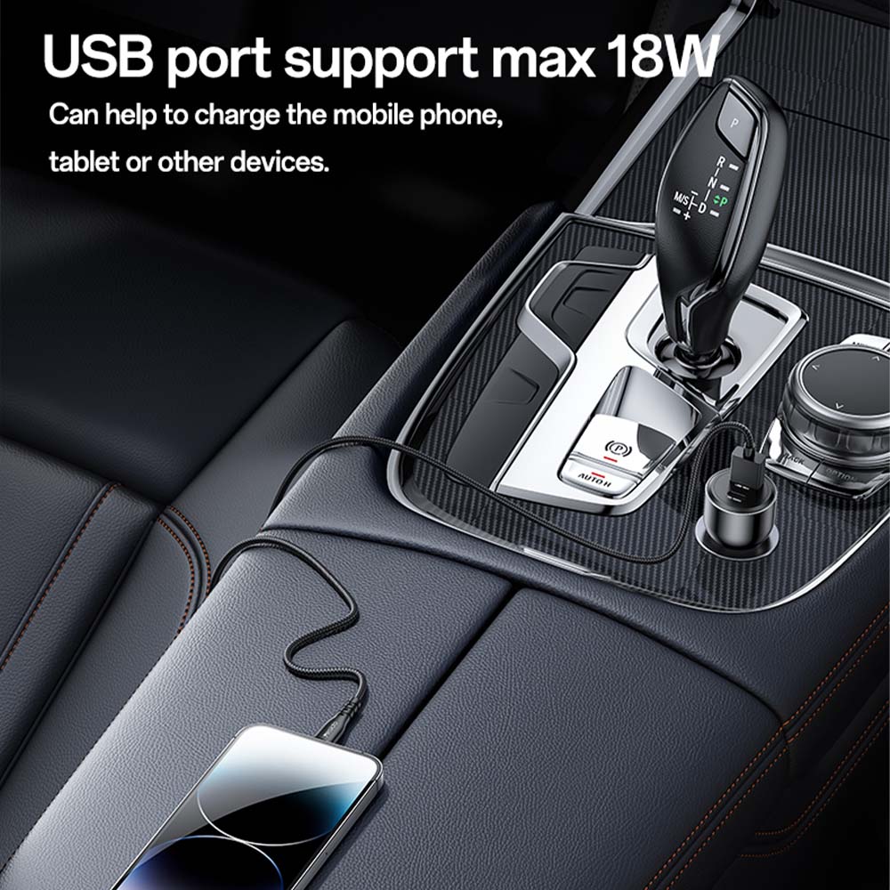 Φορτιστής Αυτοκινήτου Yesido Y65 USB-A + USB-C 100W + QC 18W Μαύρο