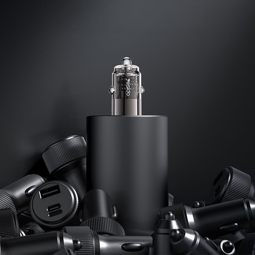 Φορτιστής Αυτοκινήτου Yesido Y69 2xUSB-C 30W Μαύρο