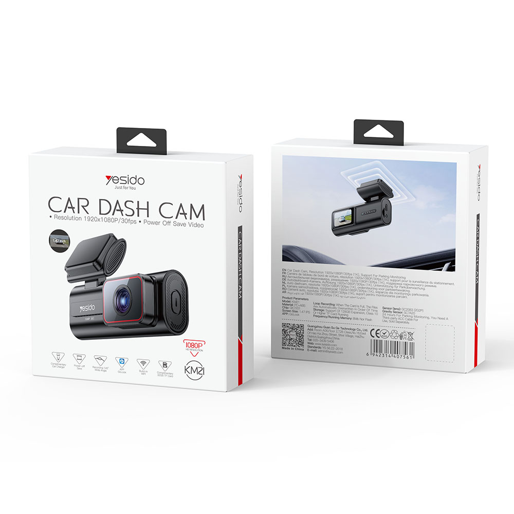 Κάμερα Αυτοκινήτου Dash Cam Yesido KM21 1080P WiFi με Κάρτα 32GB Μαύρο