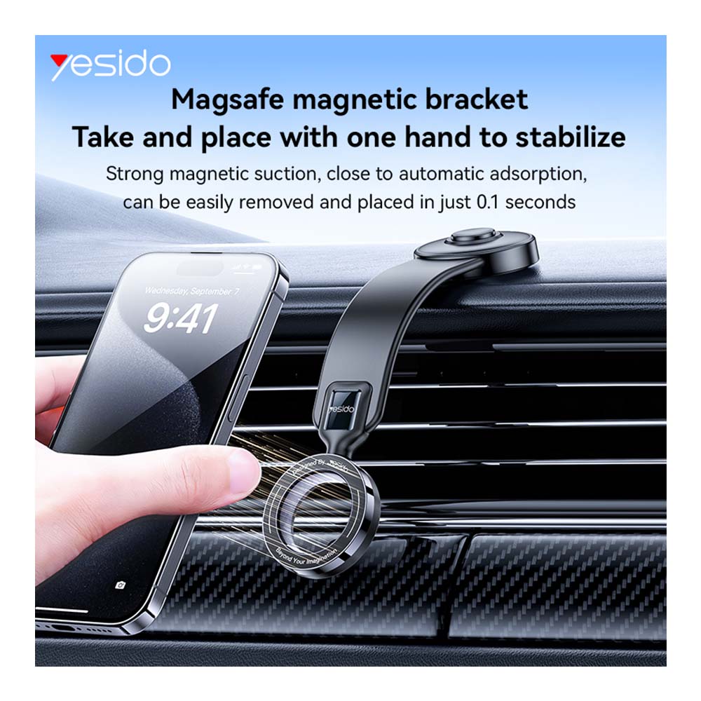 Yesido C217 MagSafe Βάση Κινητού 360° για Ταμλό & Παρμπρίζ Μαύρο