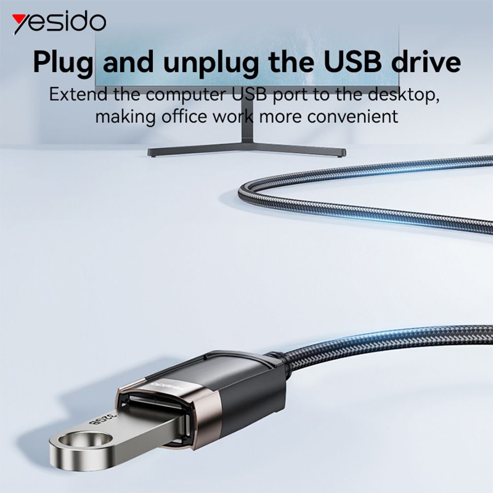 Καλώδιο Yesido GS26 USB 2.0 Male - USB 2.0 Female 1.5m Μαύρο