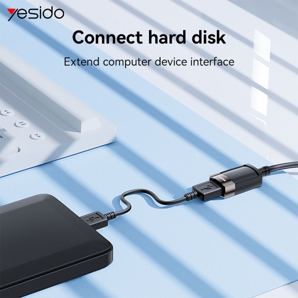 Καλώδιο Yesido GS26 USB 2.0 Male - USB 2.0 Female 1.5m Μαύρο