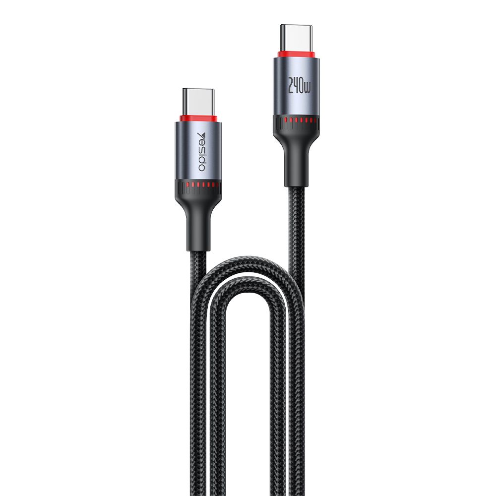 Καλώδιο Yesido CA186 Braided Type-C σε Type-C 240W 2m Μαύρο