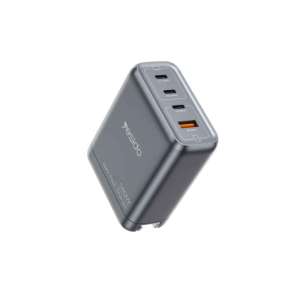 Yesido YC143 GaN Φορτιστής 3xType-C, 1xUSB-A 140W Μαύρο