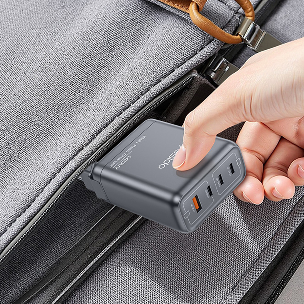 Yesido YC143 GaN Φορτιστής 3xType-C, 1xUSB-A 140W Μαύρο
