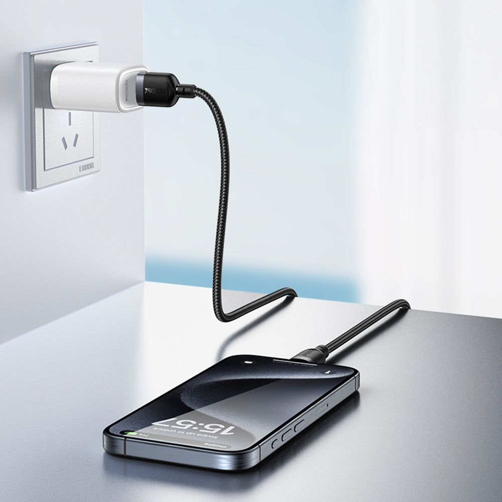 Καλώδιο Yesido CA132C Braided USB-A σε Type-C 18W 1.2m Μαύρο
