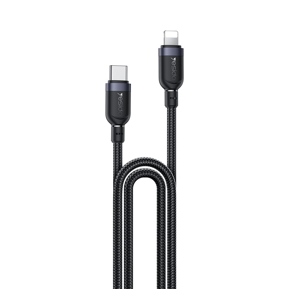 Καλώδιο Yesido CA191 Braided Type-C σε Lightning 27W 2m Μαύρο