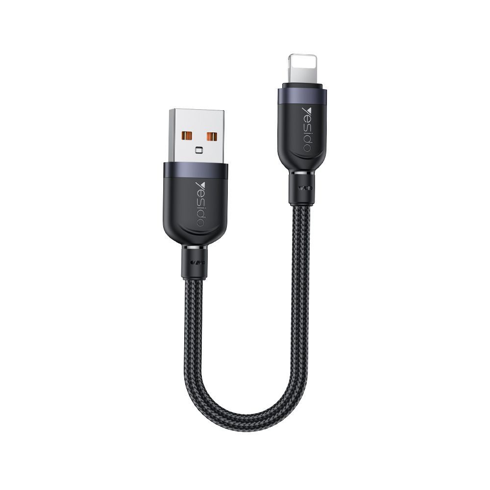 Καλώδιο Yesido CA131L Braided USB-A σε Lightning 12W 0.3m Μαύρο
