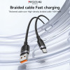 Καλώδιο Yesido CA131C Braided USB-A σε Type-C 18W 0.3m Μαύρο