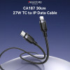 Καλώδιο Yesido CA187 Braided Type-C σε Lightning 27W 0.3m Μαύρο