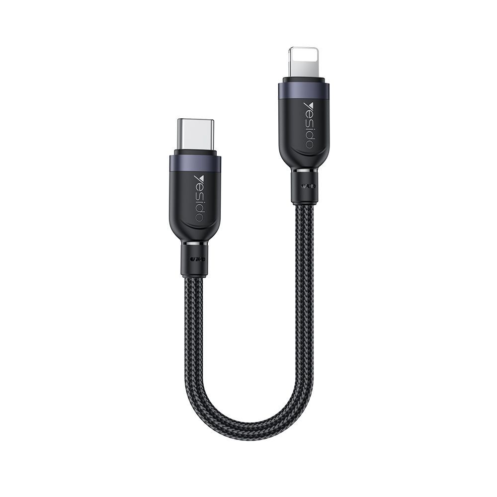 Καλώδιο Yesido CA187 Braided Type-C σε Lightning 27W 0.3m Μαύρο