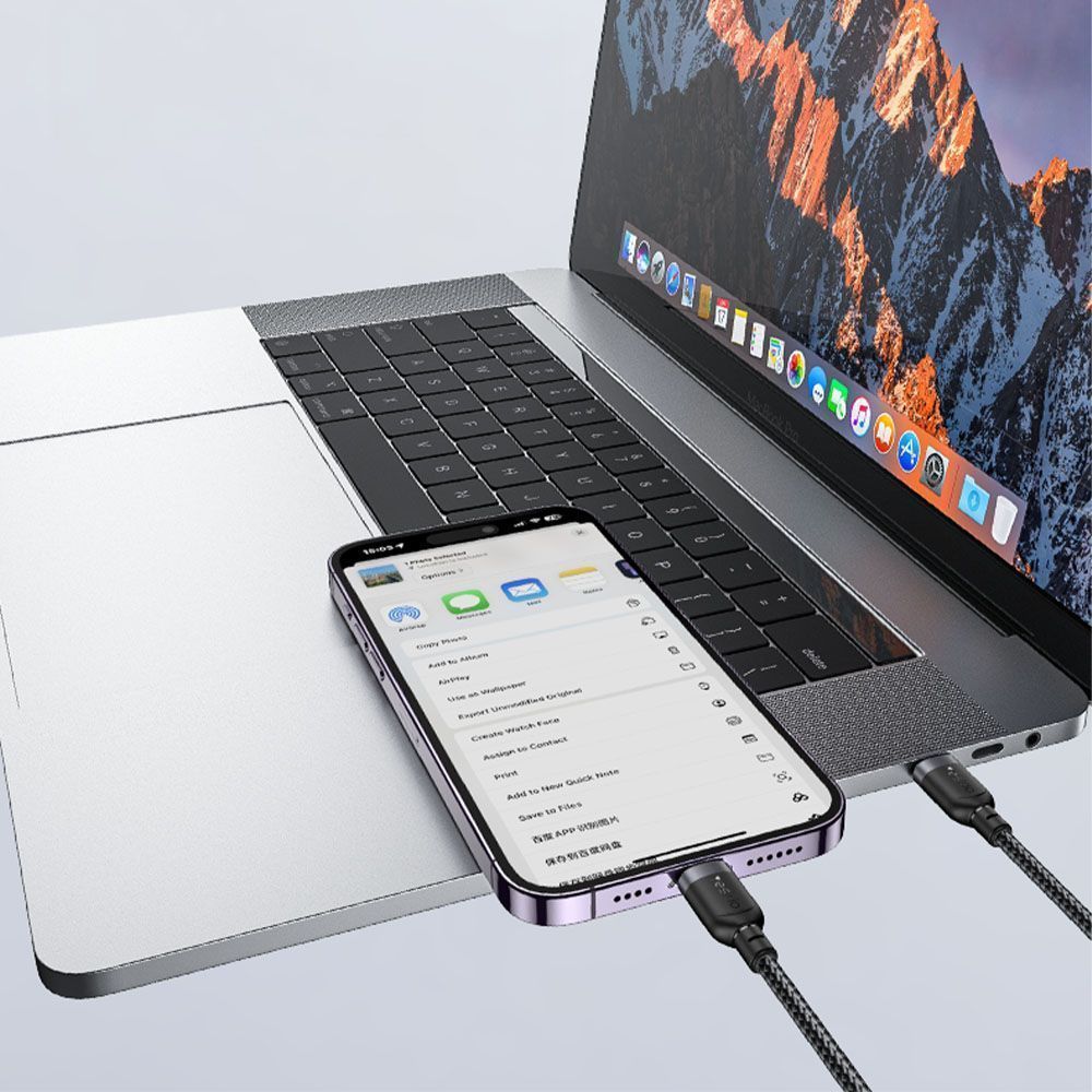 Καλώδιο Yesido CA187 Braided Type-C σε Lightning 27W 0.3m Μαύρο