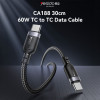 Καλώδιο Yesido CA188 Braided Type-C σε Type-C 60W 0.3m Μαύρο